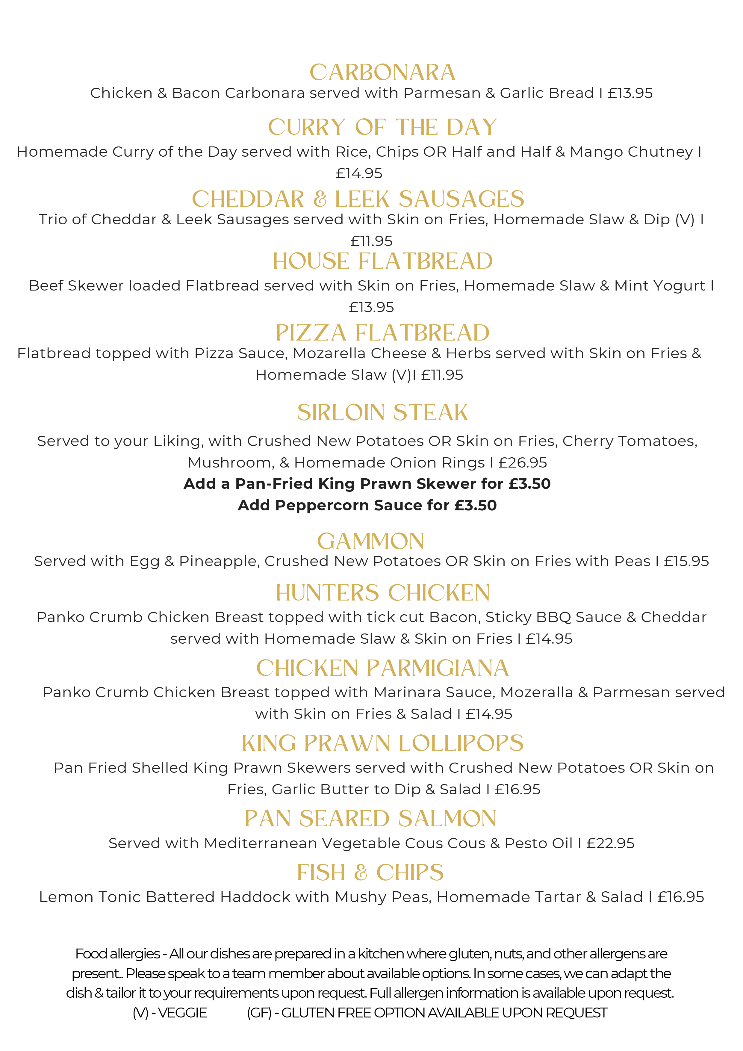 Evening Menu - Page 2